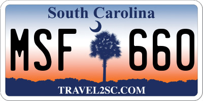SC license plate MSF660
