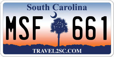SC license plate MSF661