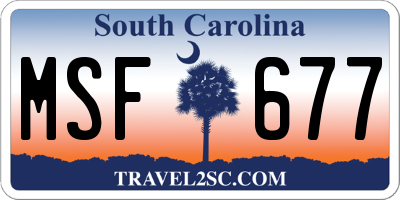 SC license plate MSF677