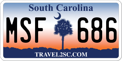 SC license plate MSF686