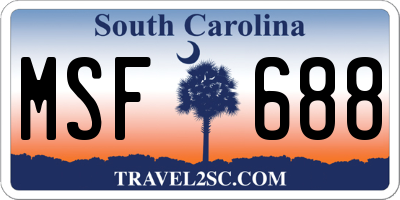 SC license plate MSF688