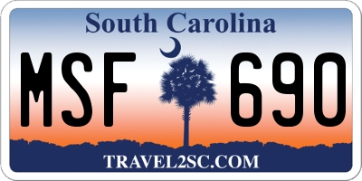 SC license plate MSF690