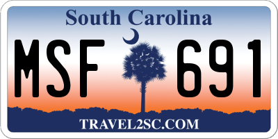SC license plate MSF691