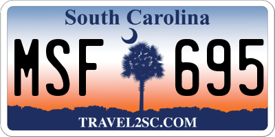 SC license plate MSF695