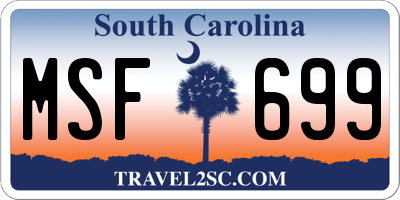 SC license plate MSF699