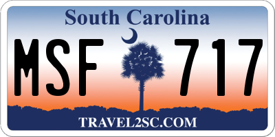 SC license plate MSF717