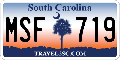 SC license plate MSF719