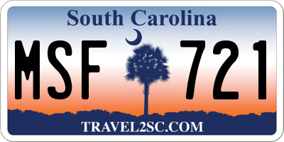 SC license plate MSF721