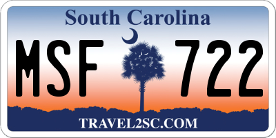 SC license plate MSF722