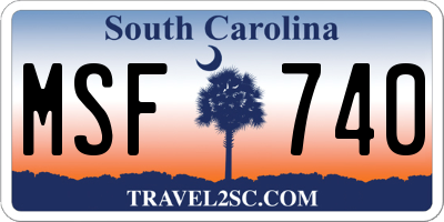 SC license plate MSF740