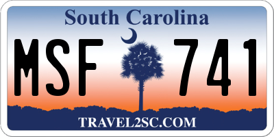 SC license plate MSF741