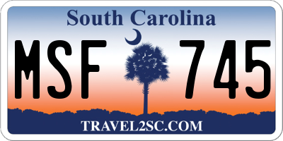 SC license plate MSF745
