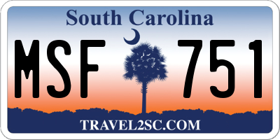 SC license plate MSF751