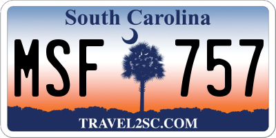 SC license plate MSF757