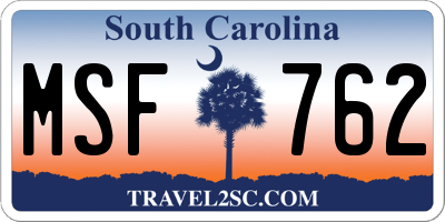SC license plate MSF762