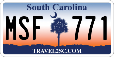 SC license plate MSF771