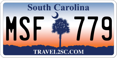 SC license plate MSF779