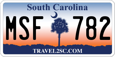 SC license plate MSF782