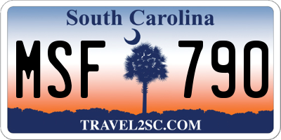 SC license plate MSF790