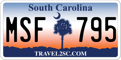 SC license plate MSF795