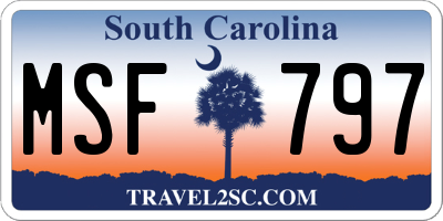 SC license plate MSF797