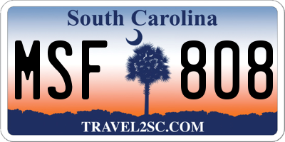 SC license plate MSF808