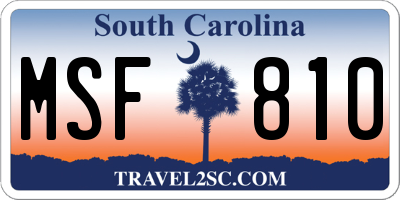 SC license plate MSF810