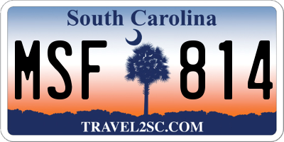 SC license plate MSF814