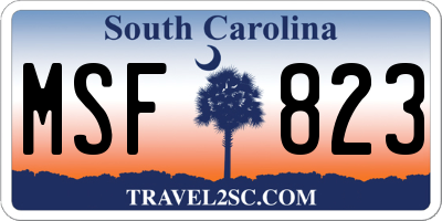 SC license plate MSF823