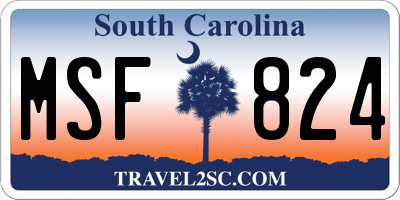 SC license plate MSF824