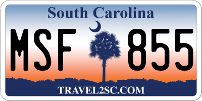 SC license plate MSF855