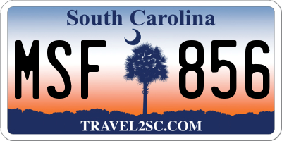 SC license plate MSF856
