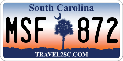 SC license plate MSF872