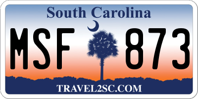 SC license plate MSF873