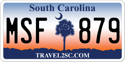 SC license plate MSF879