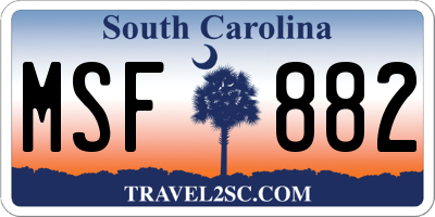 SC license plate MSF882
