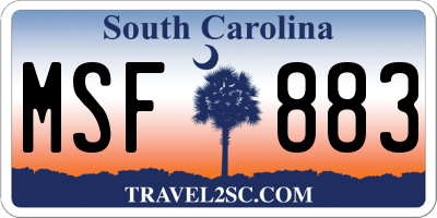 SC license plate MSF883