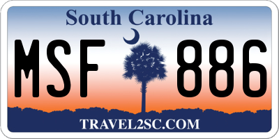 SC license plate MSF886