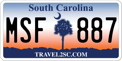 SC license plate MSF887