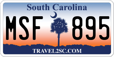 SC license plate MSF895
