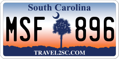 SC license plate MSF896