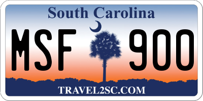 SC license plate MSF900