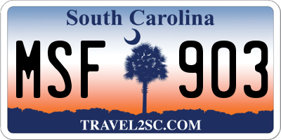 SC license plate MSF903