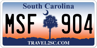 SC license plate MSF904