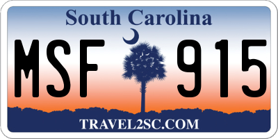 SC license plate MSF915