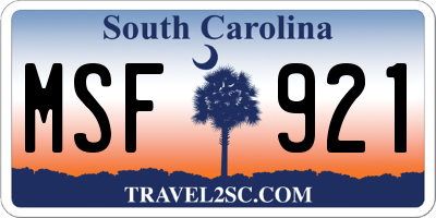 SC license plate MSF921