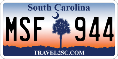 SC license plate MSF944