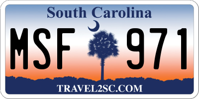 SC license plate MSF971