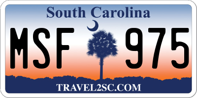 SC license plate MSF975