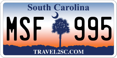 SC license plate MSF995